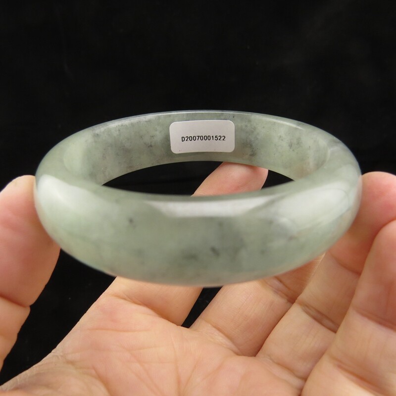 57mm Certified Grade “A” Natural Green Jadeite Jade Gems Bangle Bracelet V007