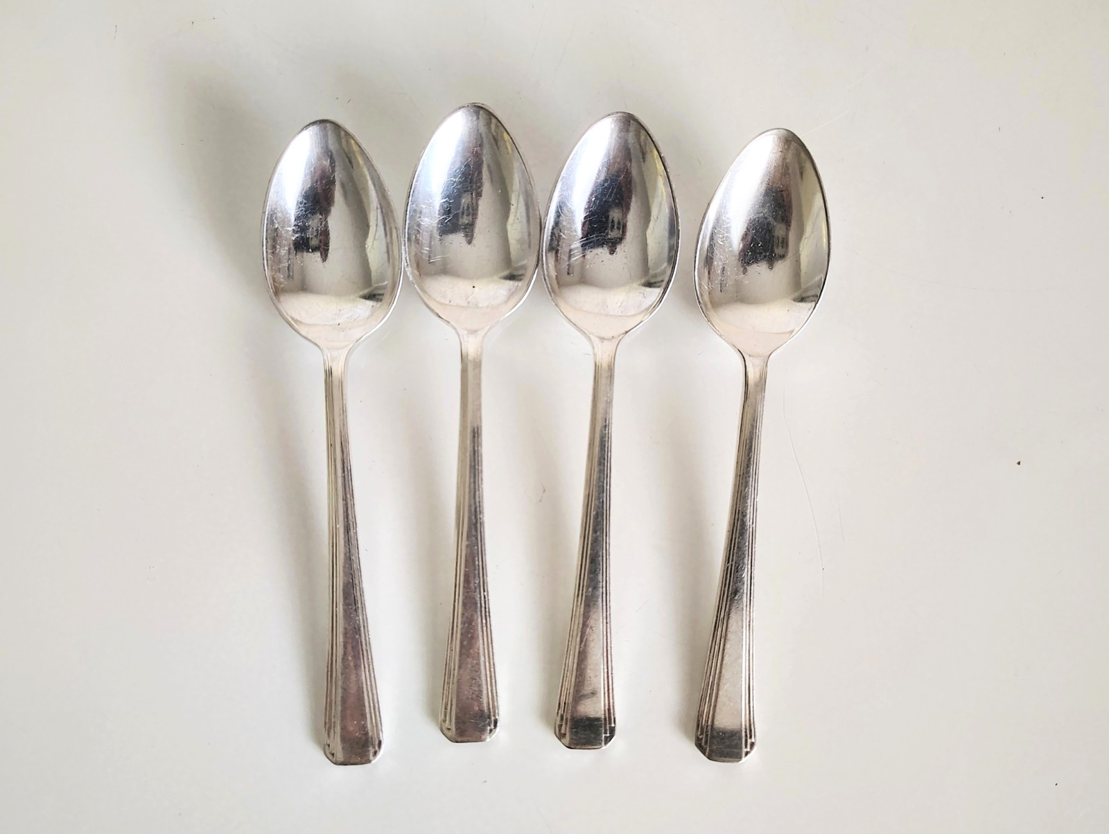 4 Vintage Elkington England Silver Plate Condiment Coffee Tea Spoons 5 Inch