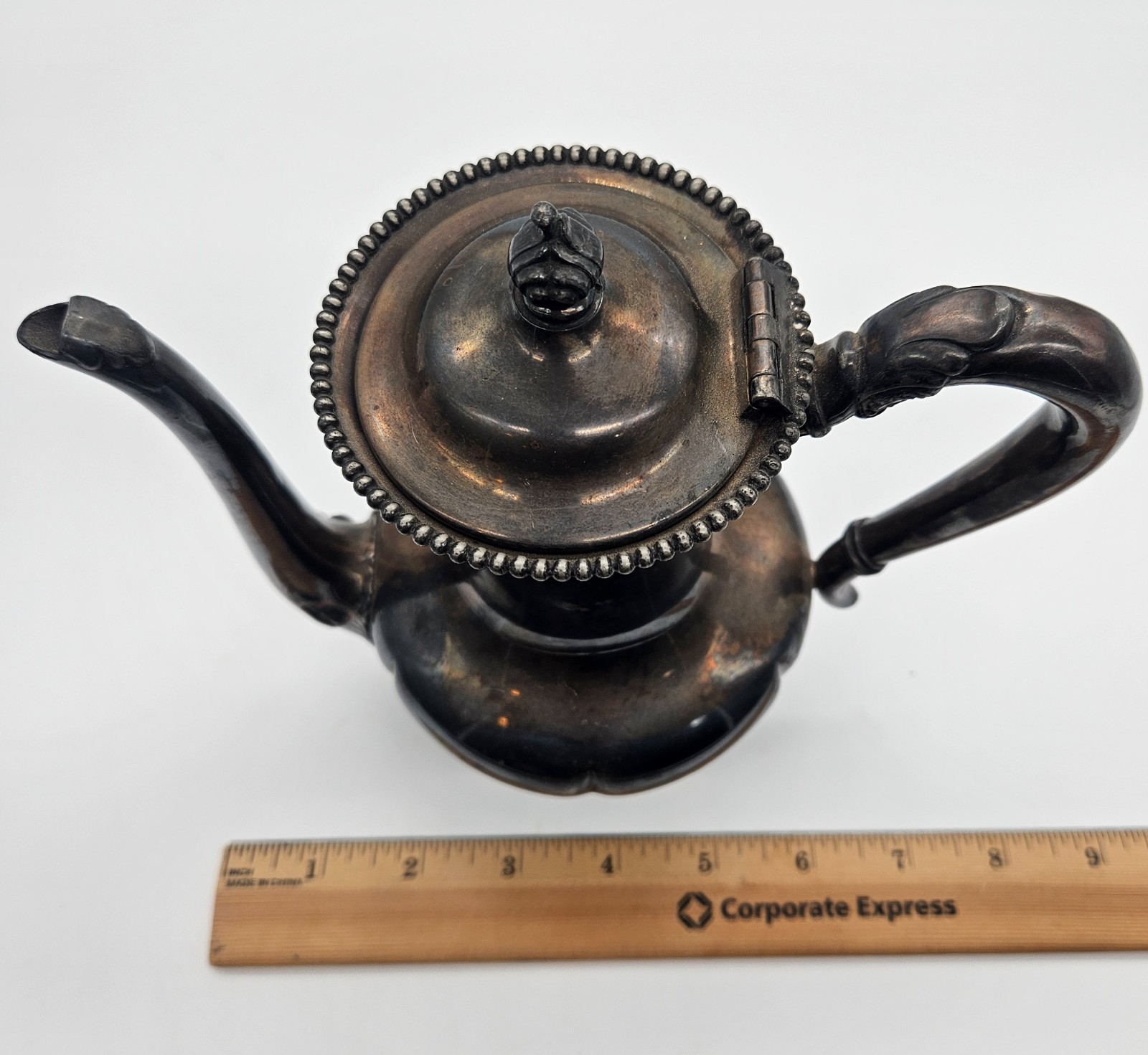 Hartford Sterling Co Quadruple Plated Silver Antique Teapot 11000 Victorian