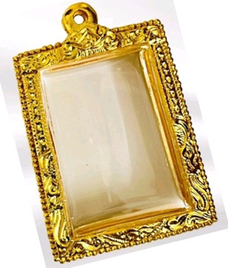 4x3cm Empty Case Frame Phra Somdej Gold Micron Pendant Gem Thai Amulet Pattern