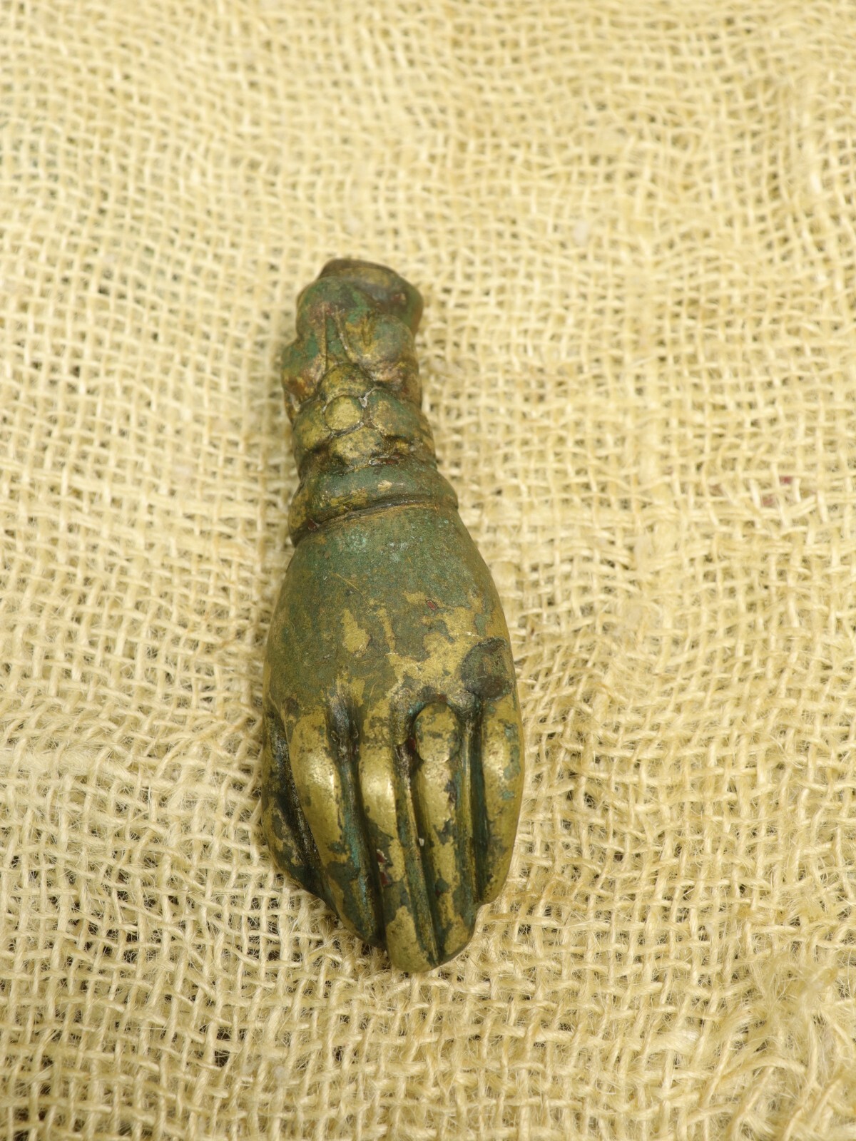 Brass Lady’s Hand Door Knocker Antique Victorian Era Ornate Heavy Hand of Fatima