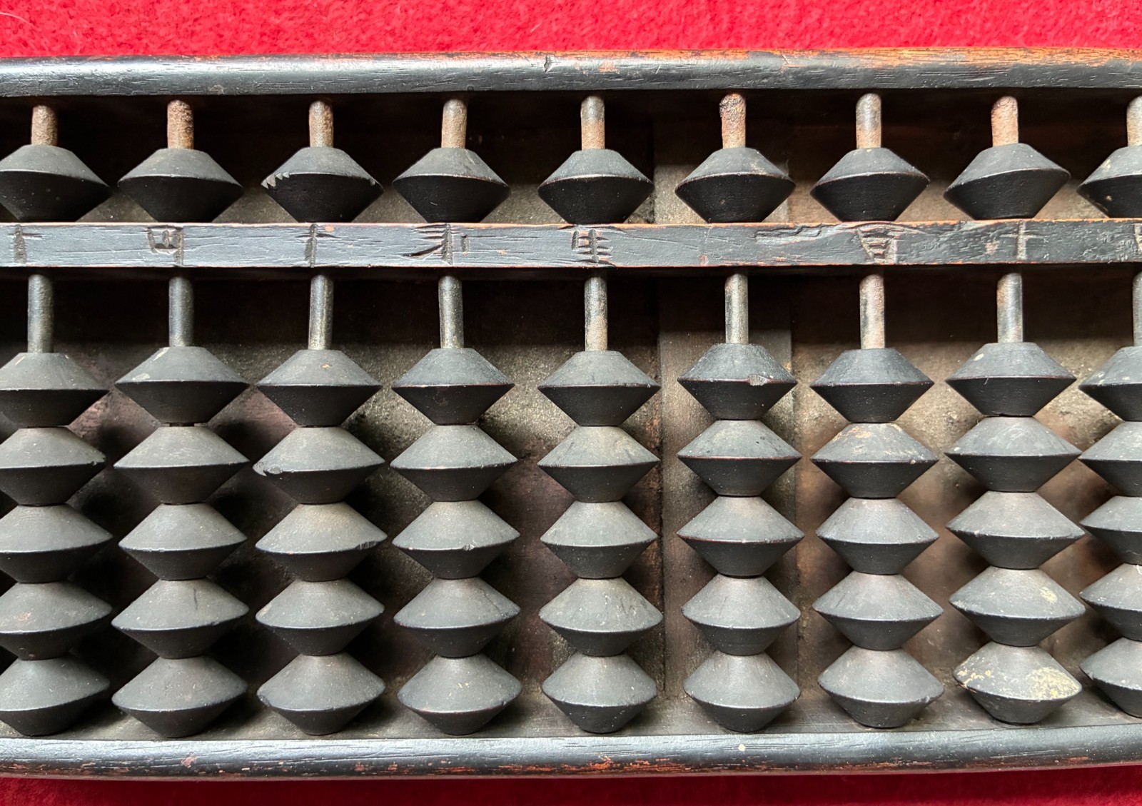 ANTIQUE JAPANESE SOROBAN ABACUS 13 ROWS 6 BEADS MATH CALCULATOR