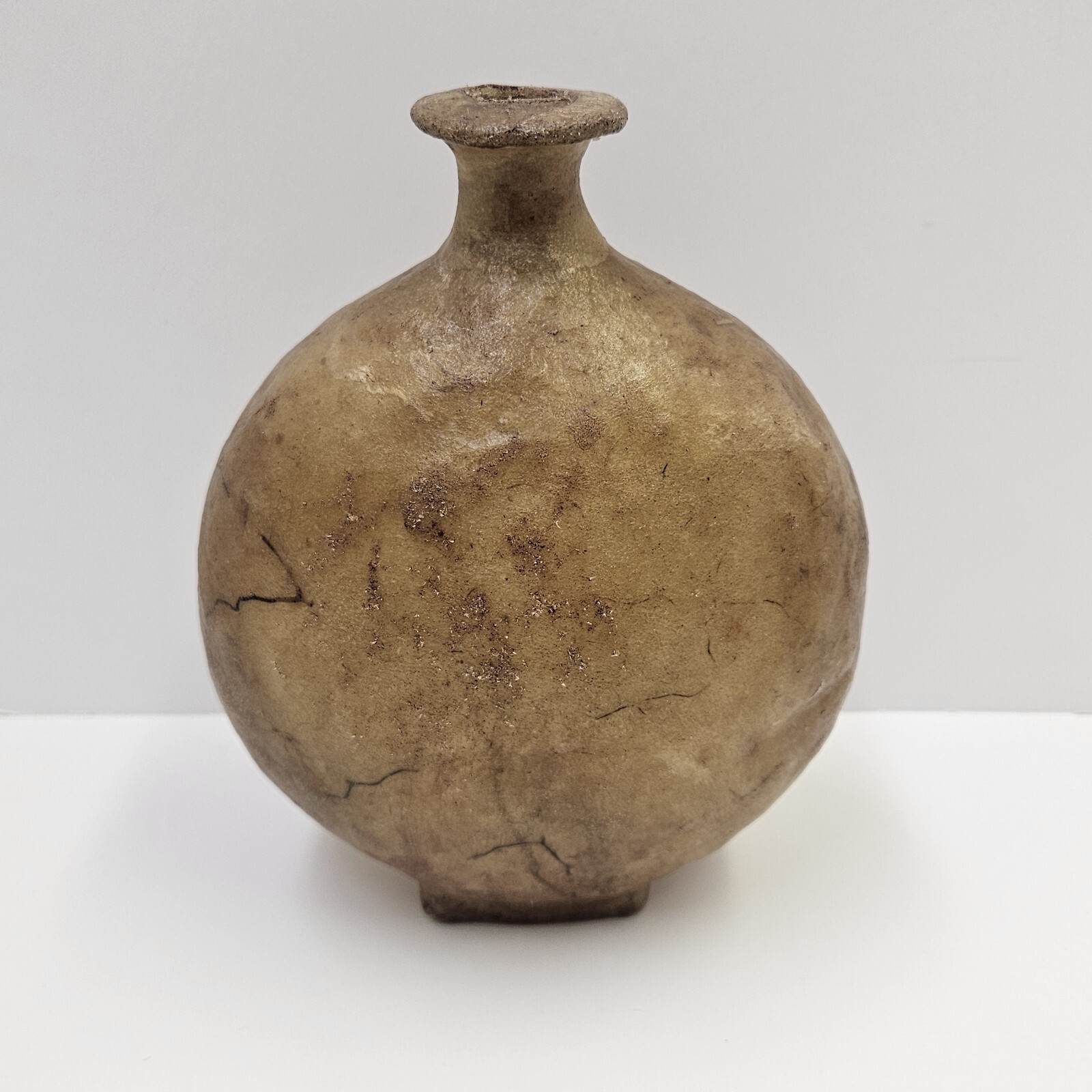 Antique Vintage Tribal Kuppi Leather Rawhide Vase Bottle Vessel Camel Skin