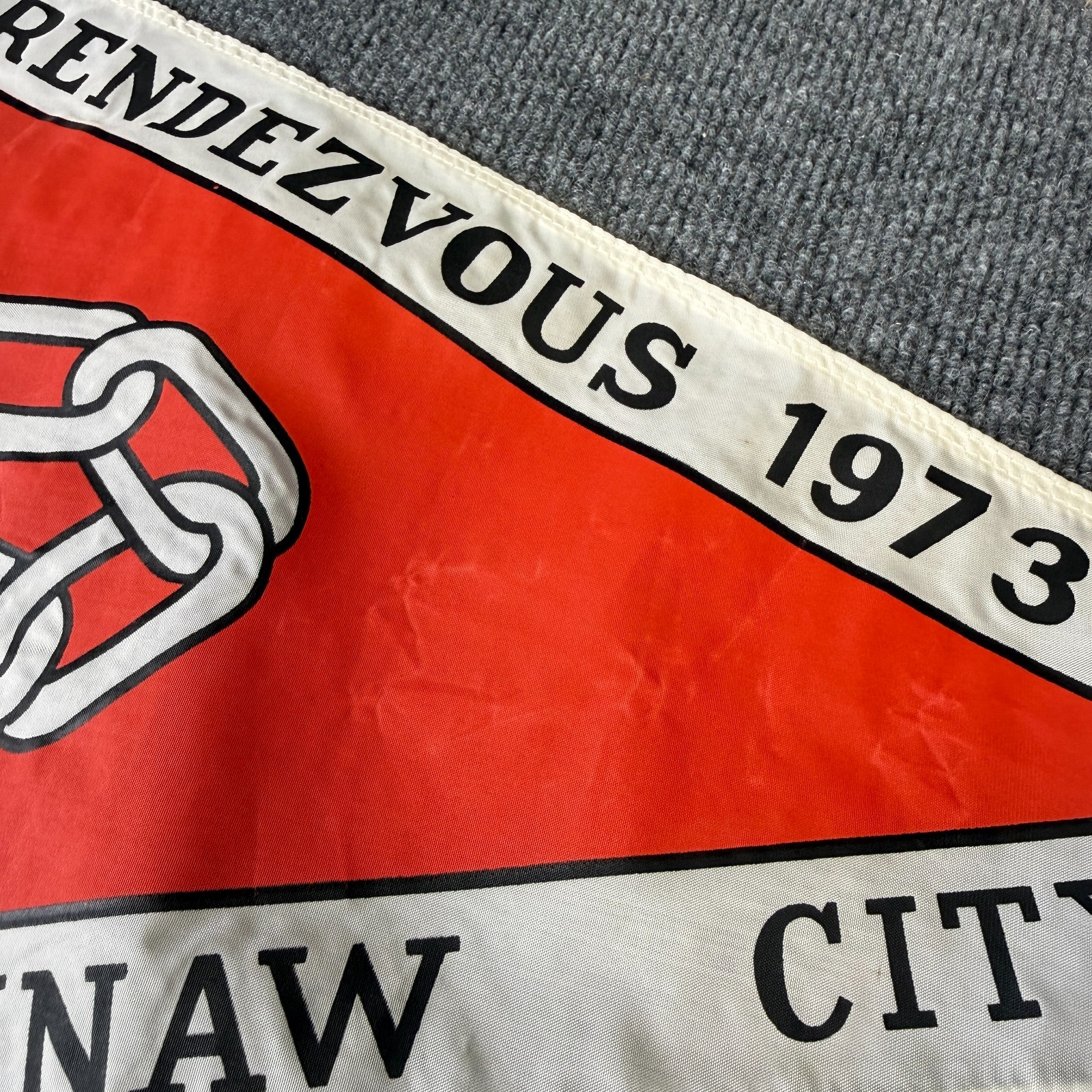 Vintage 70’s Mackinaw Yacht Club Flag Pennant 1973 Rendezvous Great Lakes Rare
