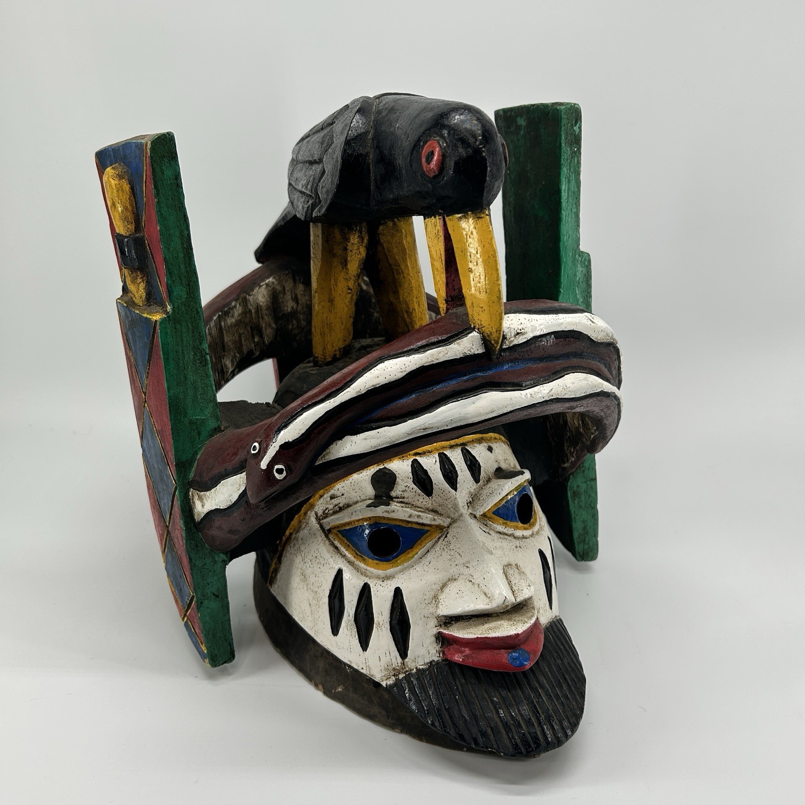 Yoruba Gelede Mask 10” x 15” x 14”Art Kingdom of Benin Crow (1440-1897)
