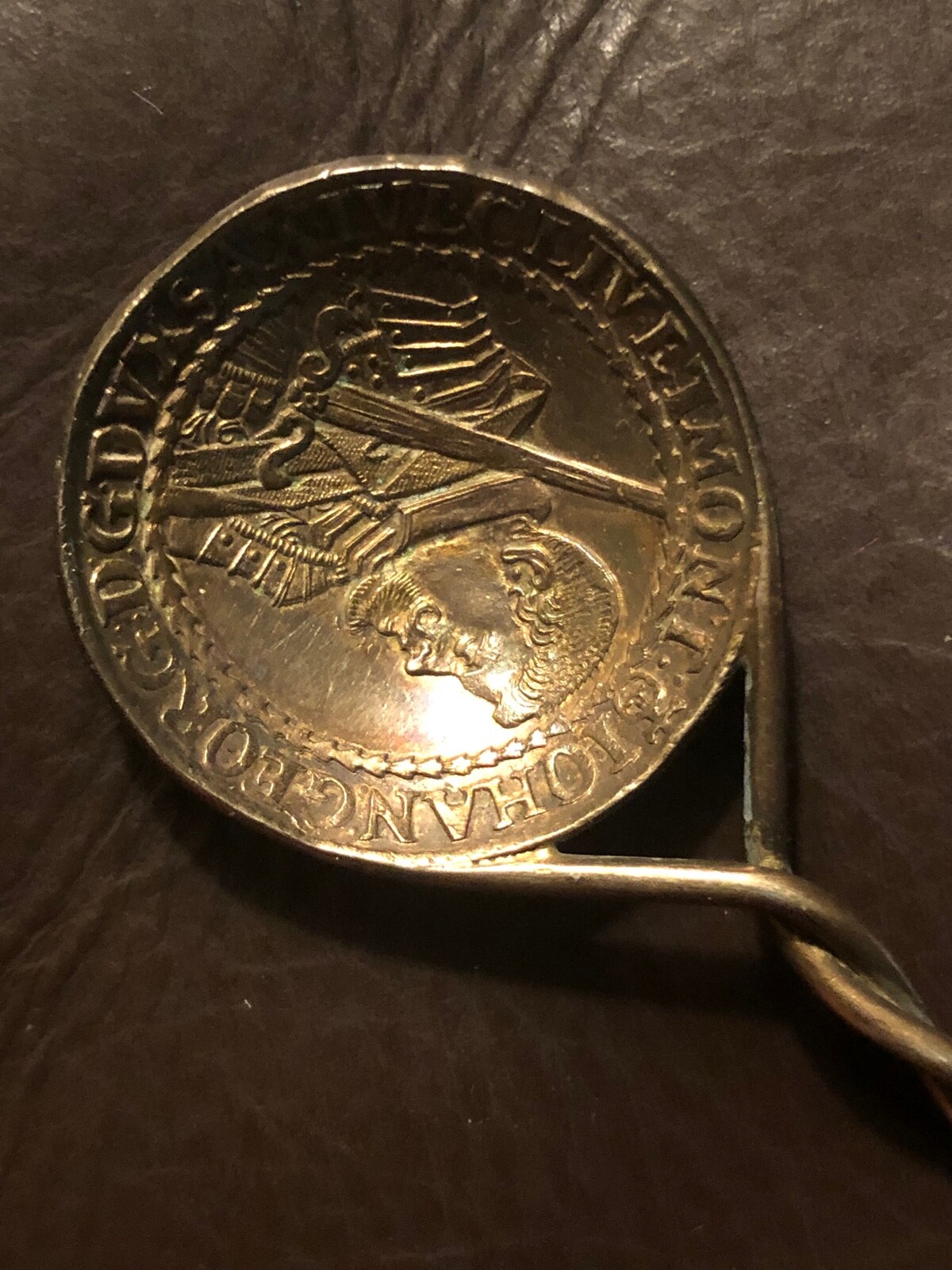 1628 HI Germany Saxony 1/4 Quarter Thaler Coin Made Into a Silver Spoon KM 407