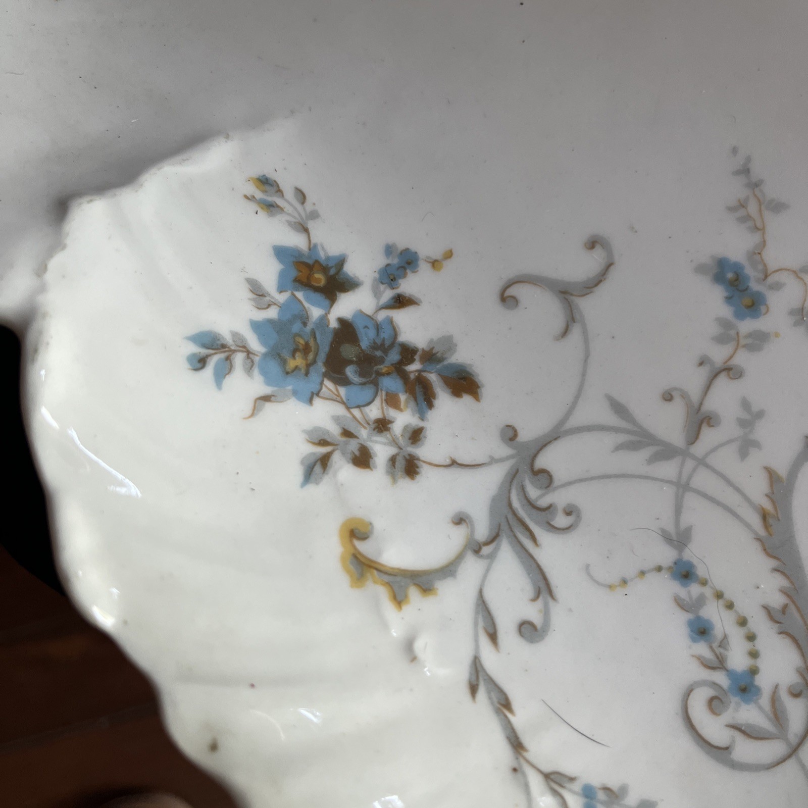 Signed EXTRA Large Limoges Platter Antique Deep Scalloped Edges RARE