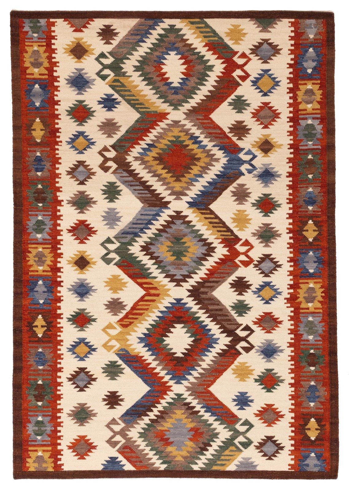 Vintage Hand Woven Area Rug 5’2″ x 7’7″ Traditional Wool Oriental Carpet