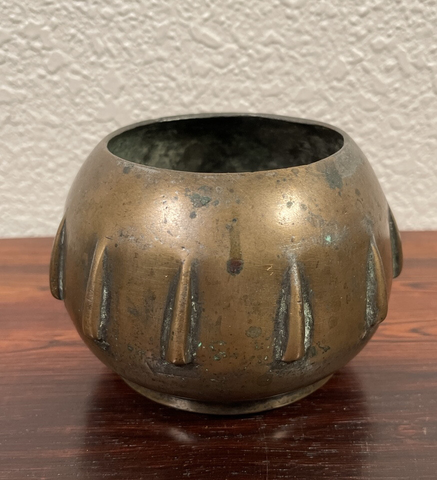 Antique Spanish 17th Century Bronze Fin Mortar Hispano moresque Moorish 1600s