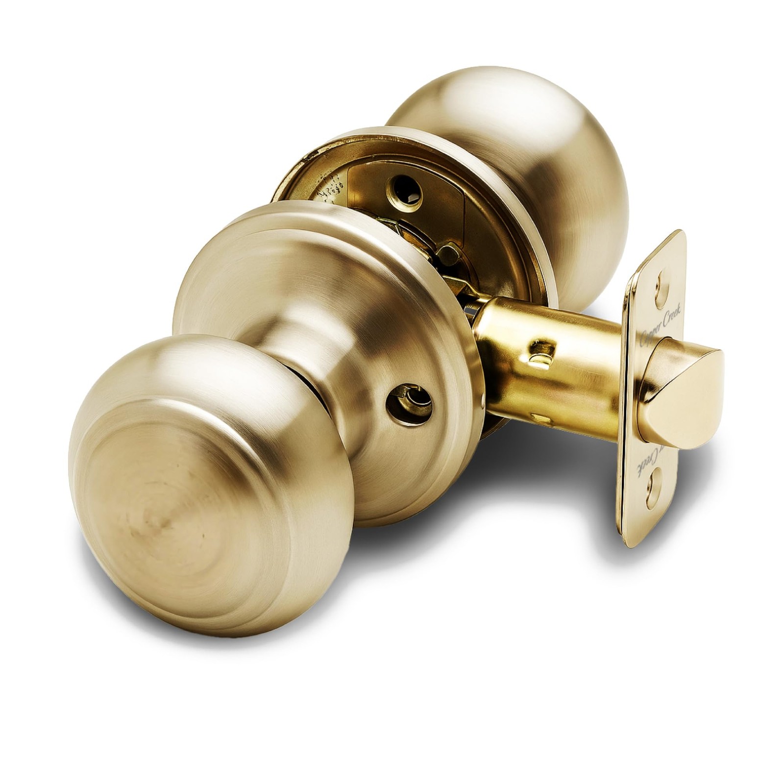 Copper Creek Colonial Passage Interior Door Knob – 1 Pack, Polished Brass