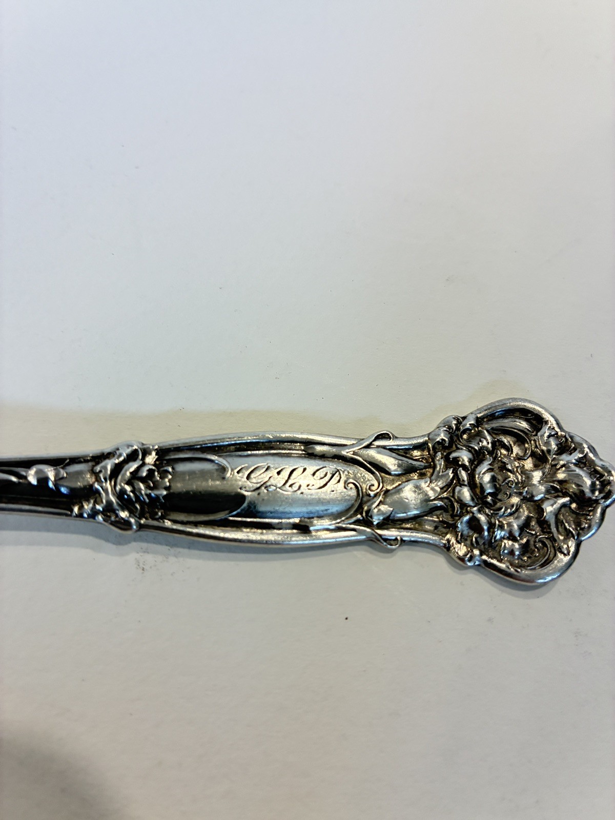 Wallace Carnation Sterling Silver Condiment Cream Spoon Old Halmarks Pat 1908