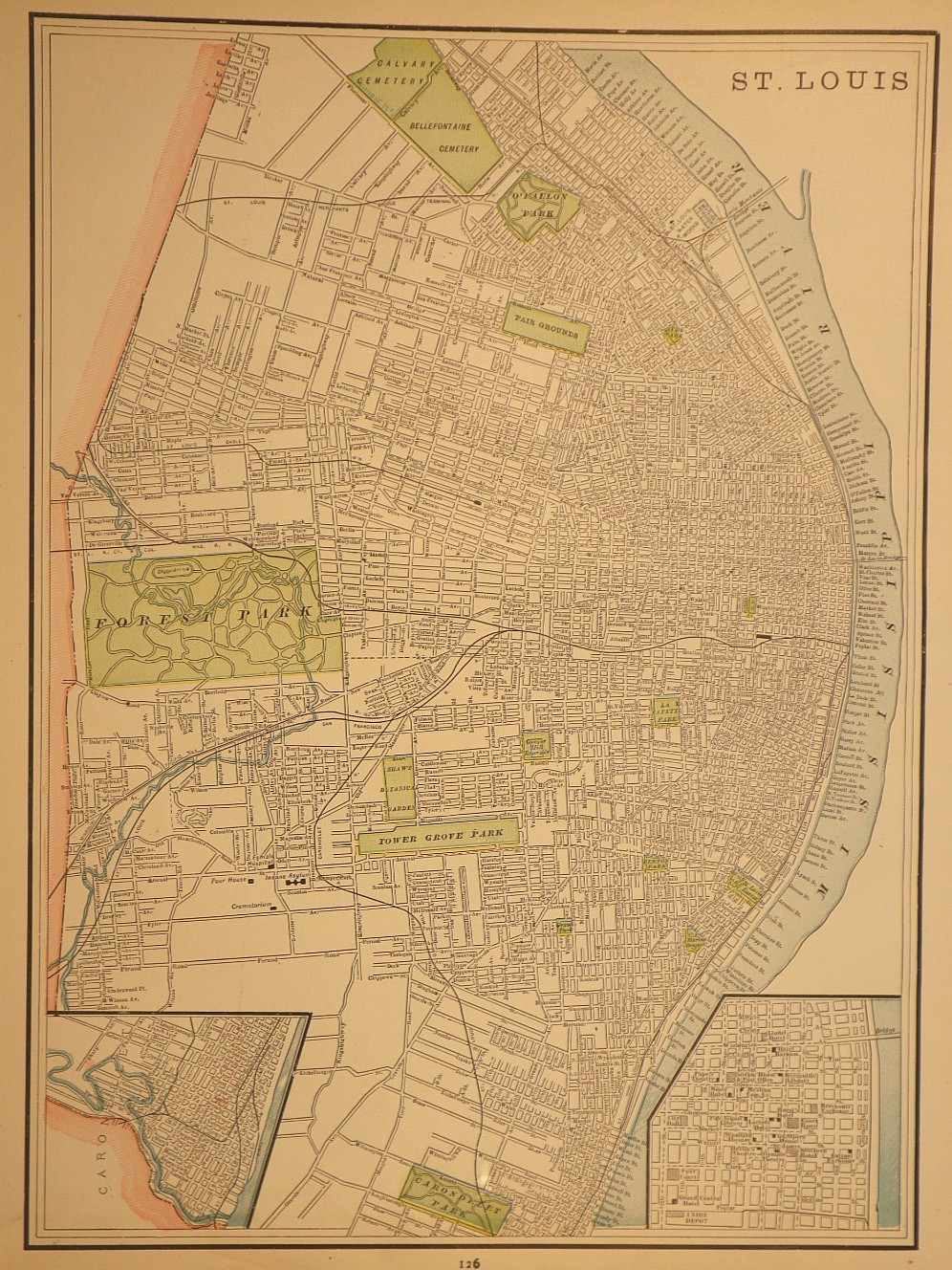 1892 City Map ~ Chicago, Illinois / St. Louis, Missouri on Reverse (11×14)-#15