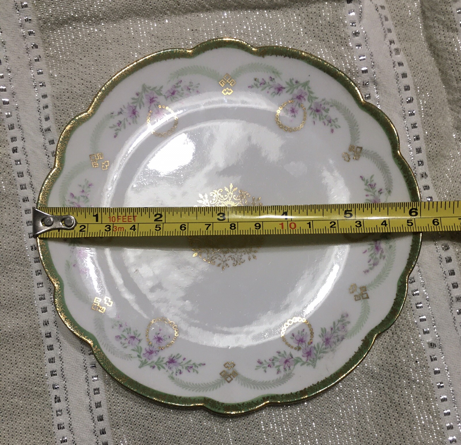 Bawo & Dotter Imperial Crown China Bread Plate 6” Scalloped Edge from Austria