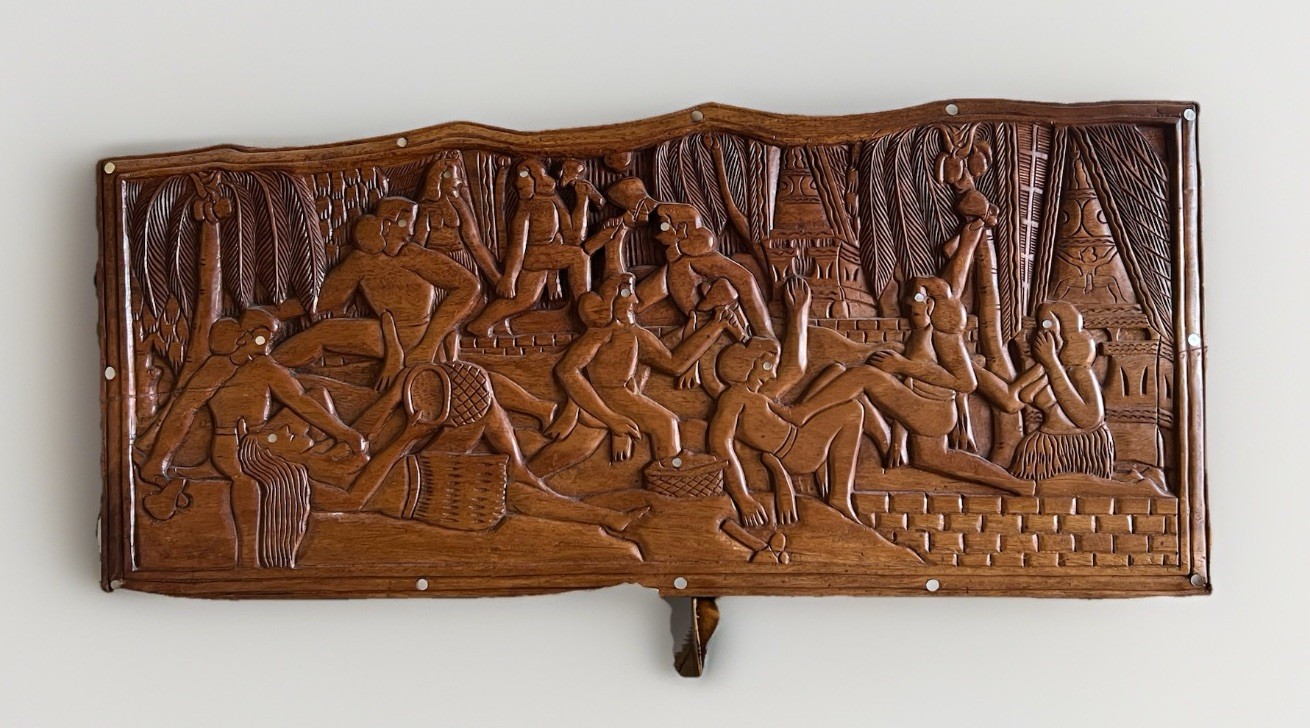 Palauan Storyboard 39” x 17” Hand Carved – 1967 Excellent Condition