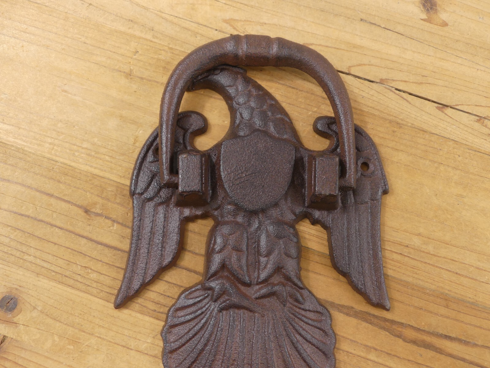Large Cast Iron Door Knocker American Eagle Man Cave Vintage Style Rustic Style