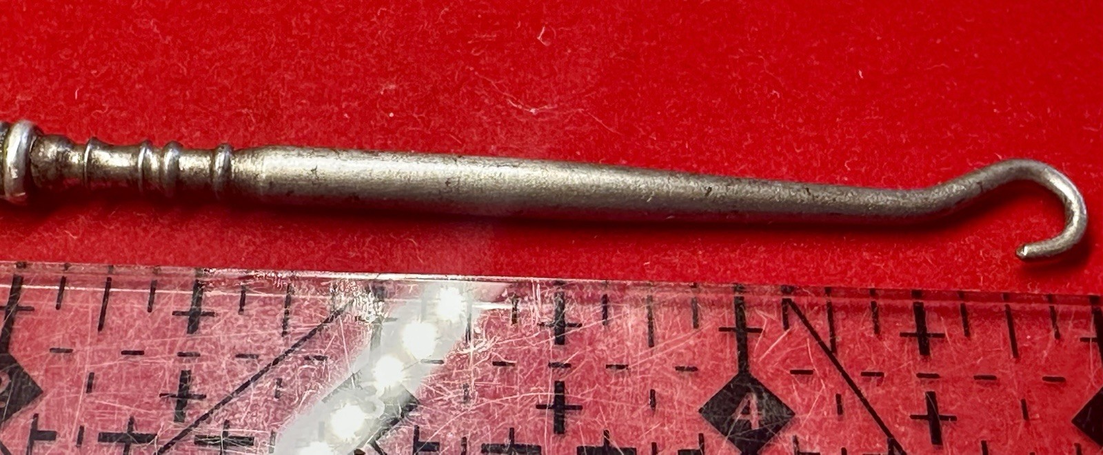Victorian Sterling Silver Handle Button Hook 5” Long Sea She’ll Pattern On End