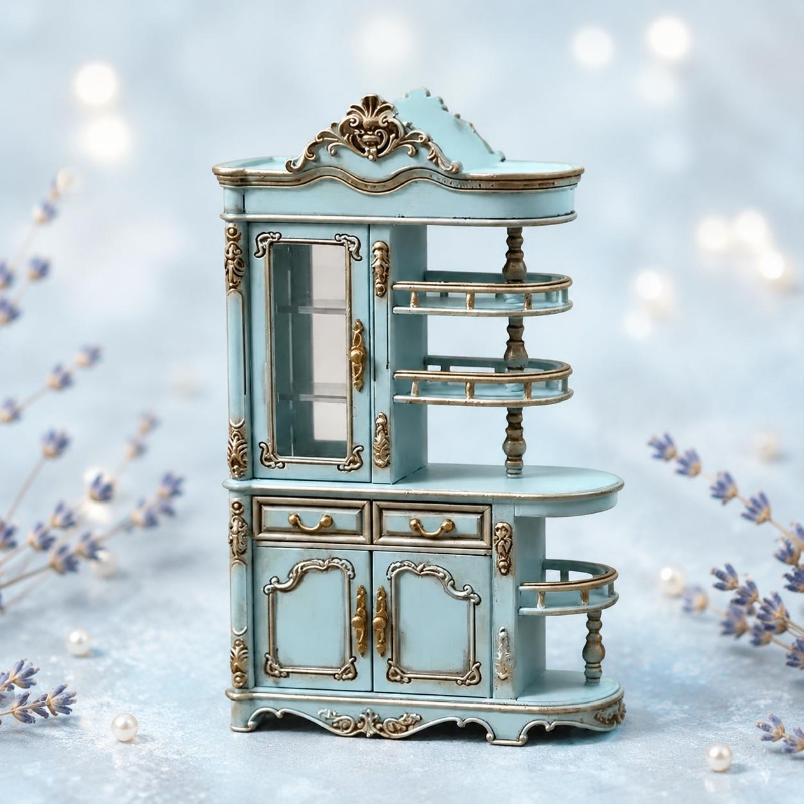 1:12 Scale Cabinet Artisanal Features Dollhouse Cabinet Model Realistic Feature