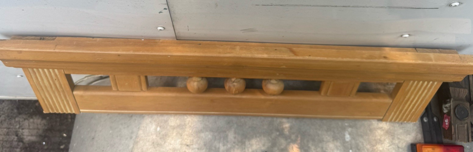 Architectural Wood PEDIMENT Crown HEADER Mantel Salvage 33.25” Long Repurpose
