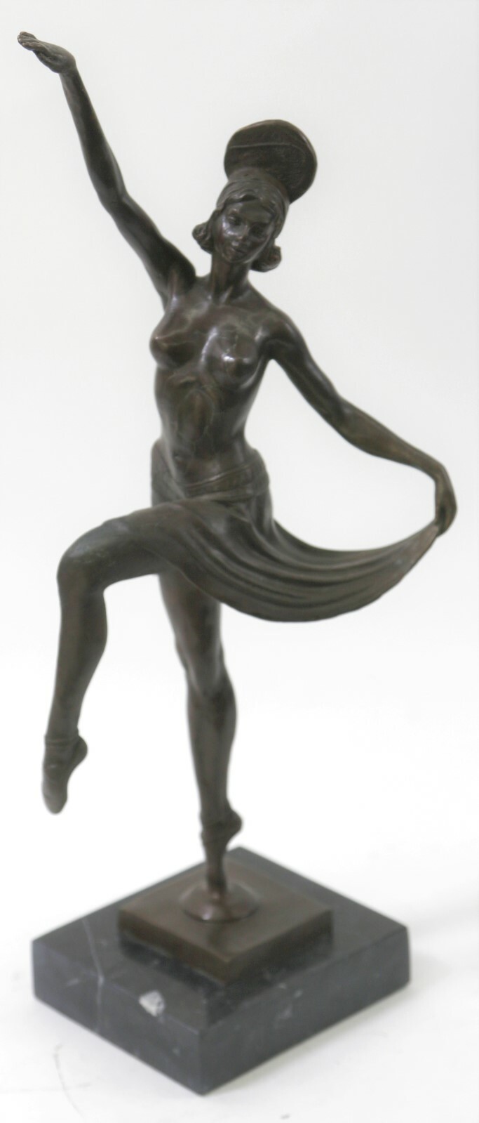 Art Deco Bronze Nude Dancer Sculpture Signed By Belleste Listed Italian Artist