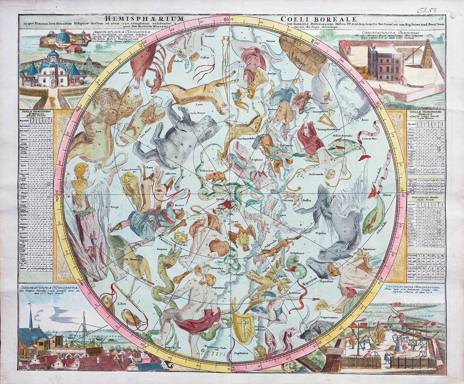 1730 Hemisphaerium Coeli Boreale Doppelmayr ASTRONOMY Northern Hemisphere