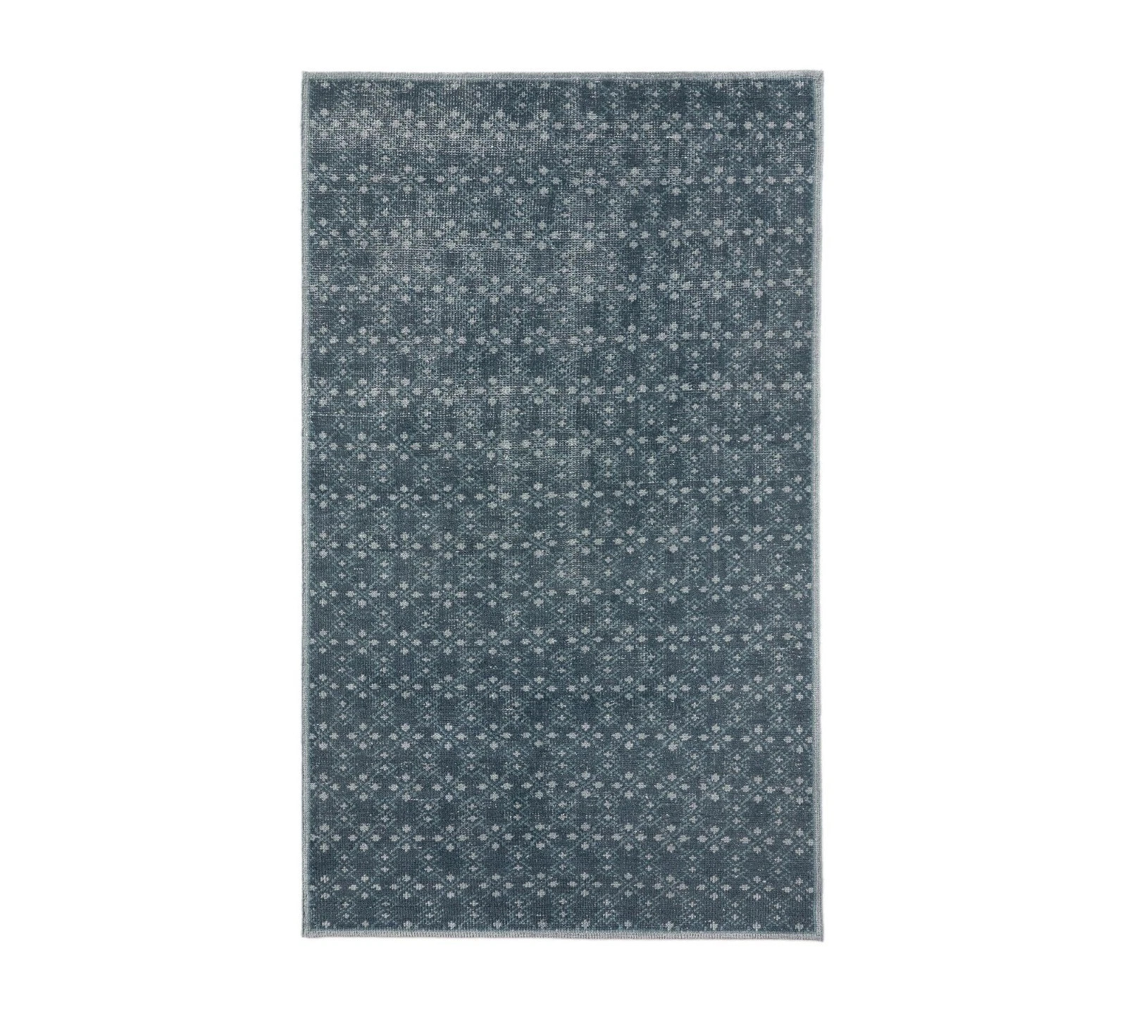 8X10 Pottery Barn Kendall Blue Hand Knotted Oushak Wool Rug | Living Room Rug