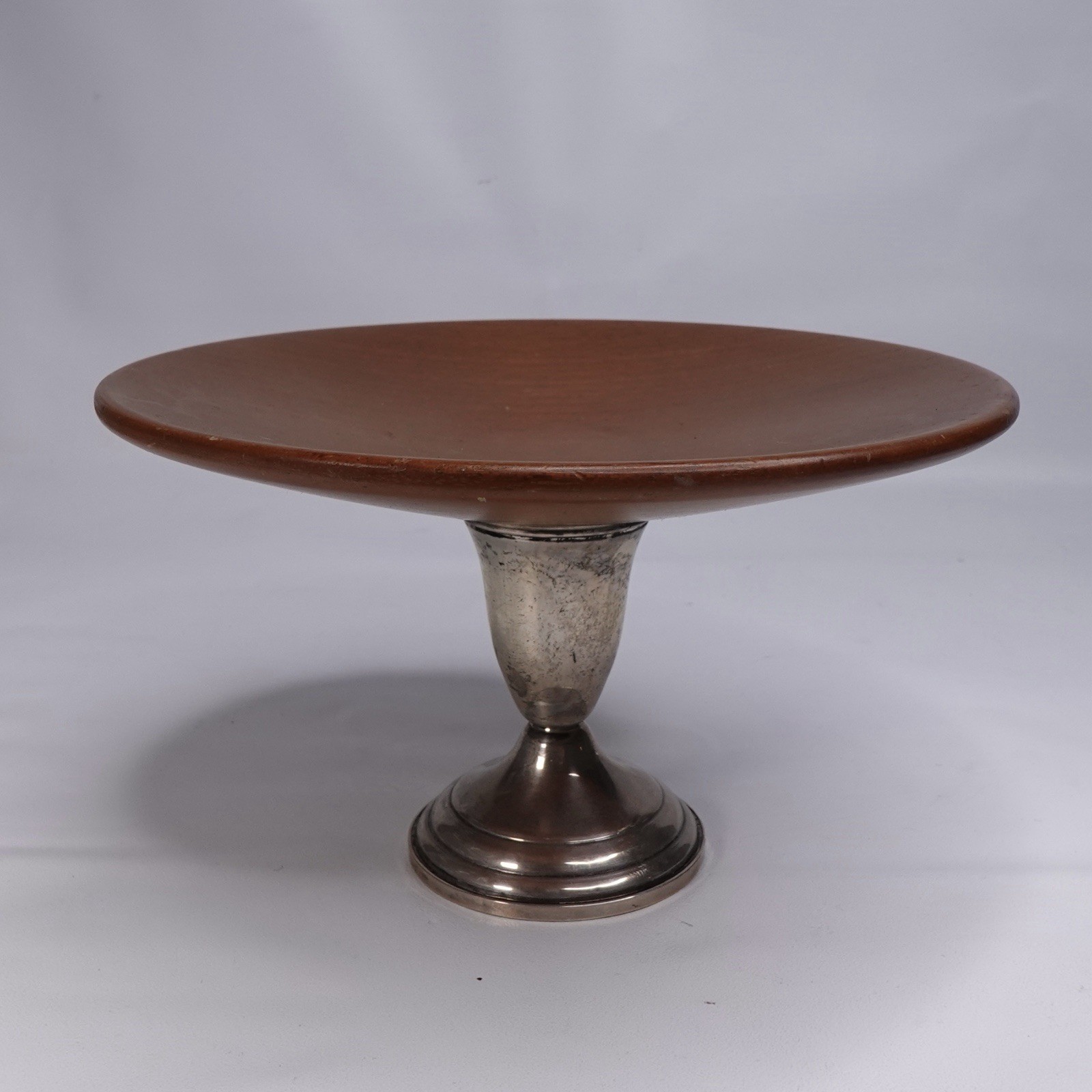 Vintage Columbia Mahogany Wood & Weighted Sterling Silver Compote Dish