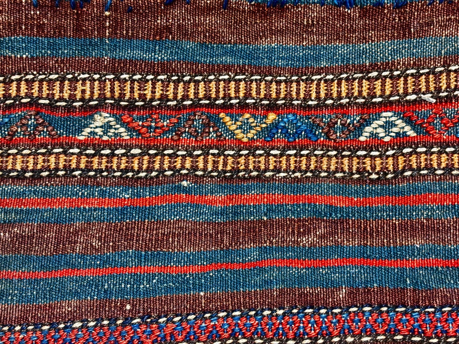 Antique Hand Knotted Tribal Farahan Wool Saddle Bag Rug Double Bagface 2×4 1900s
