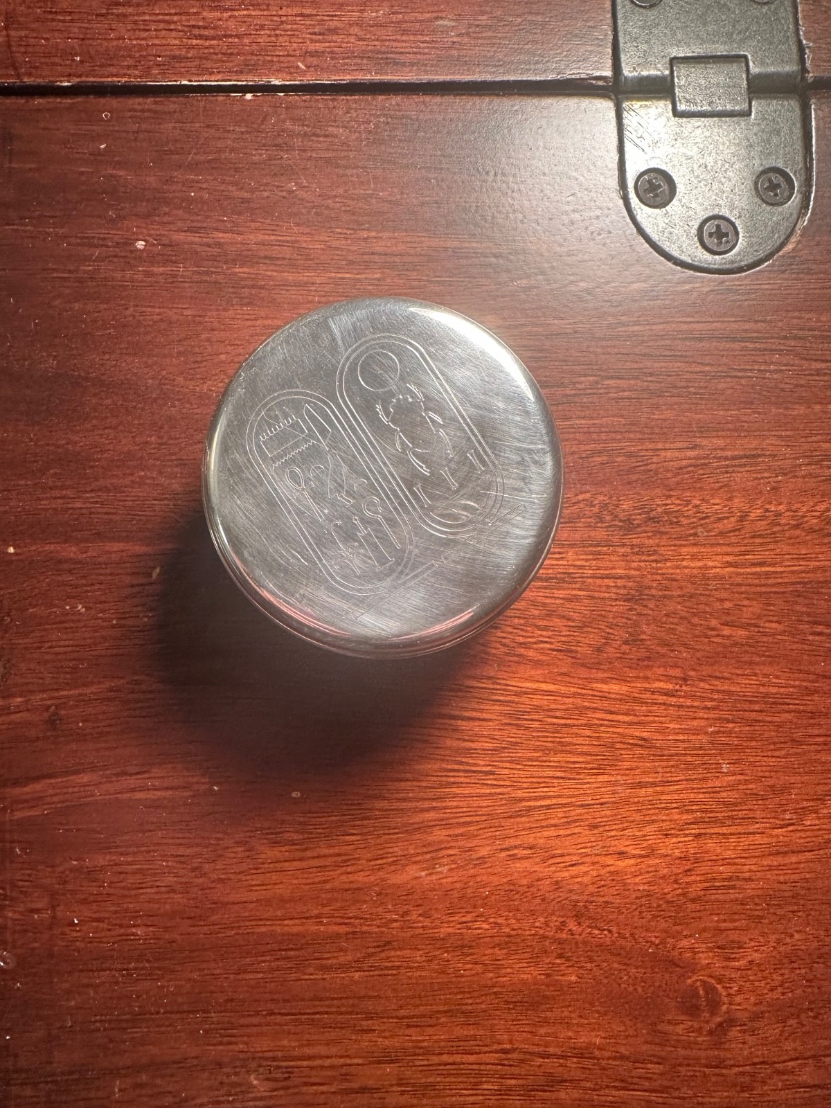 Cartier Vintage Sterling Silver Egyptian Cartouche Motif Trinket Box (50g)