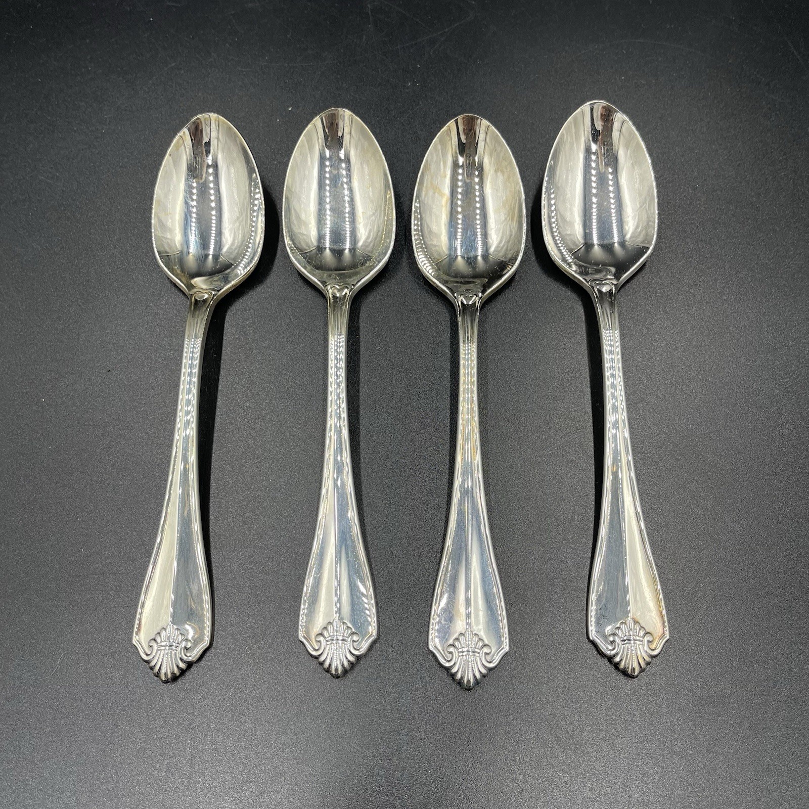 Oneida 1881 Rogers KING JAMES Silverplate Flatware 4 Teaspoons FREE SHIPPING