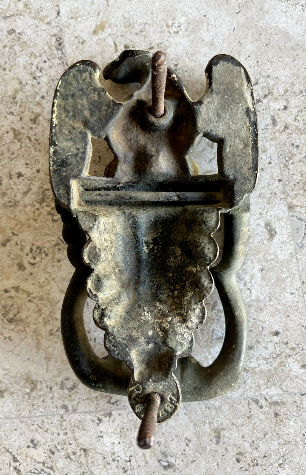 ANTIQUE 1914 BRONZE BRASS AMERICAN EAGLE ARCHITECTURAL SALVAGE DOORKNOCKER