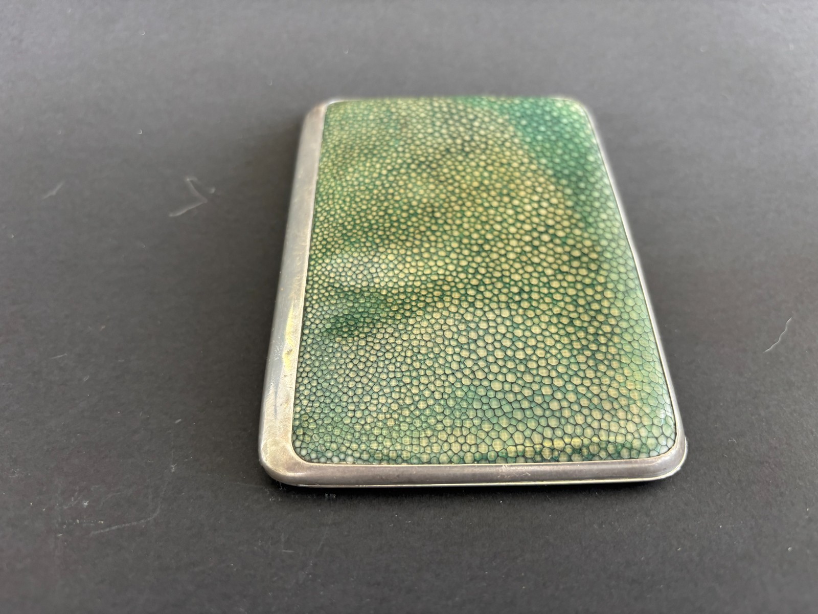 Asprey London Solid Silver Shagreen Cigarette Case Hallmarked Art Deco Vintage