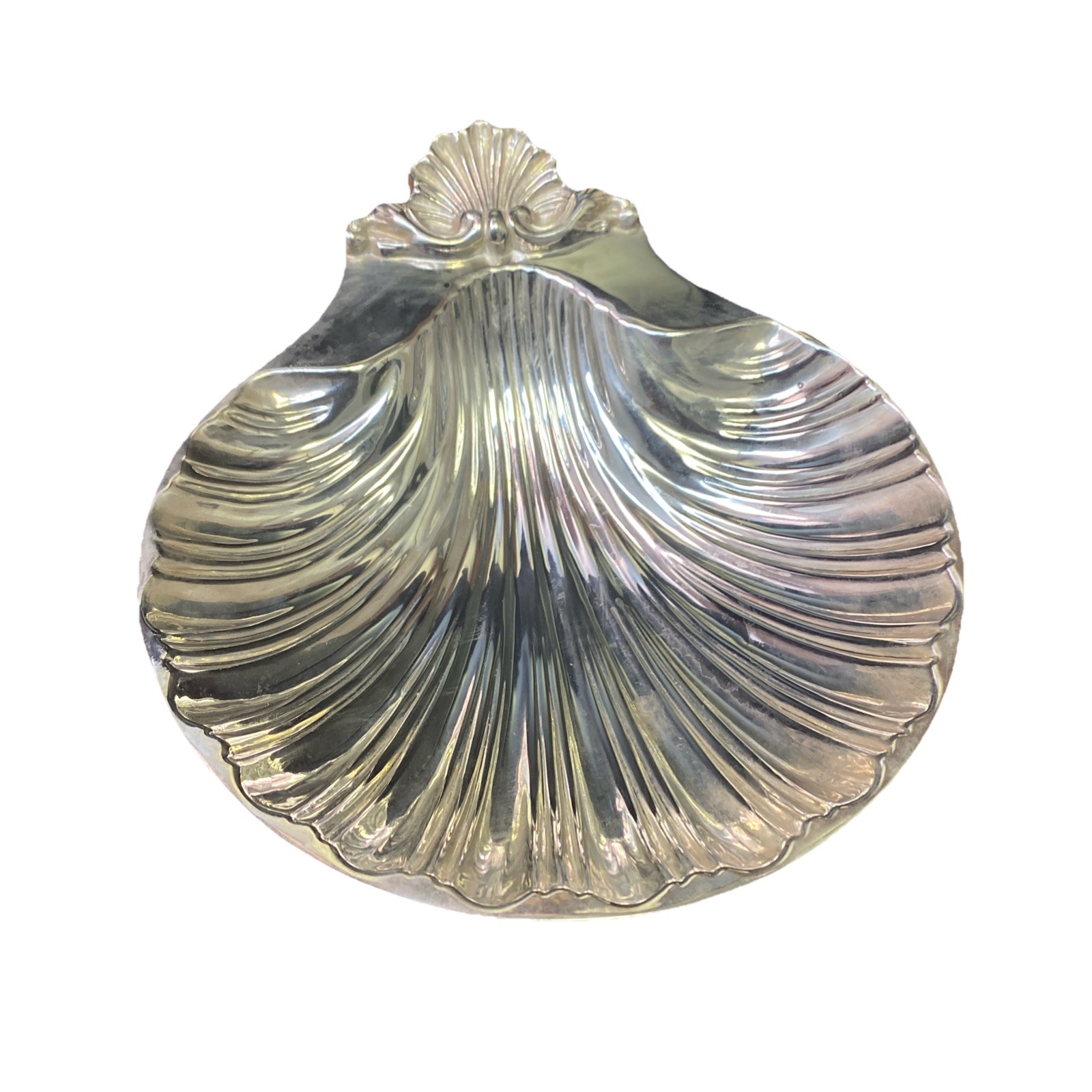 Silver Plate Heavy Made Centurion Clam Shell Serve Tray BON BON Tray Ball Feet