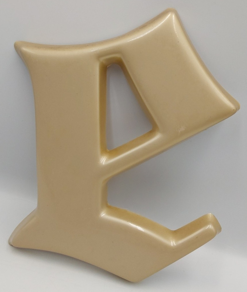 Reclaimed Plastic 8.5″ Gold Sign Letter E Name Initial Salvaged Pub Shop Wedding