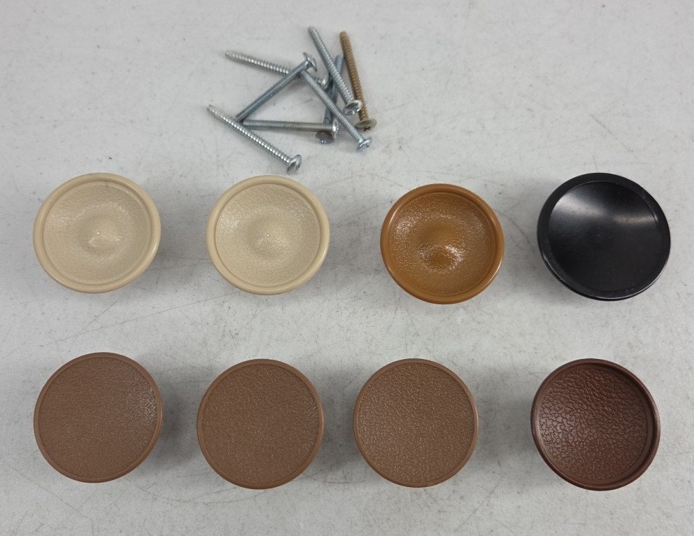Vintage Random Lot of 8 Plastic Drawer Pull Knobs Handles Brown Cream Black