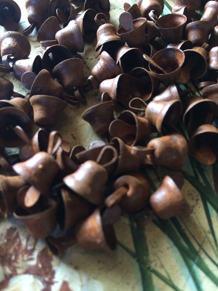108 Primitive Rusty Liberty Bell Bells 10mm 3/8 in 3/8″ SMALL Christmas Crafts