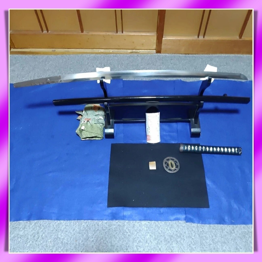 KATANA 刀 “ Kanewaka ” 関住兼若 Japanese Real Sword 66.6 cm Koshirae Antique Samurai