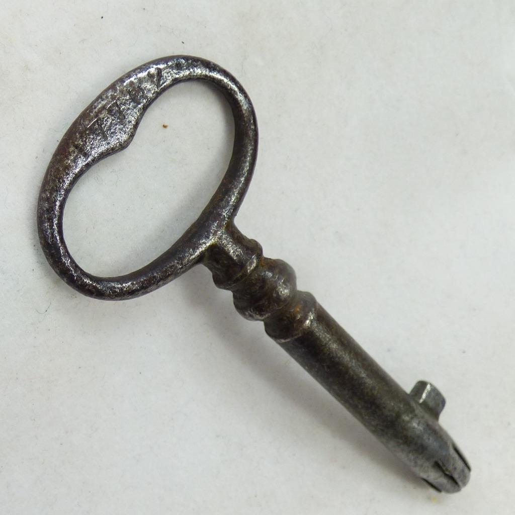 unusual BRAMAH KEY antique marked ‘1772’ ? LARGE vintage lock key