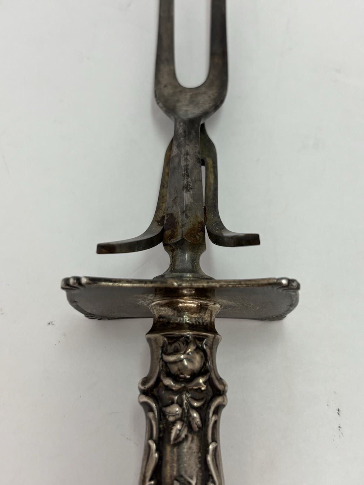 1902 Sterling Silver Carving Set- Marked-Ornate-124 Years Old! Heavy!