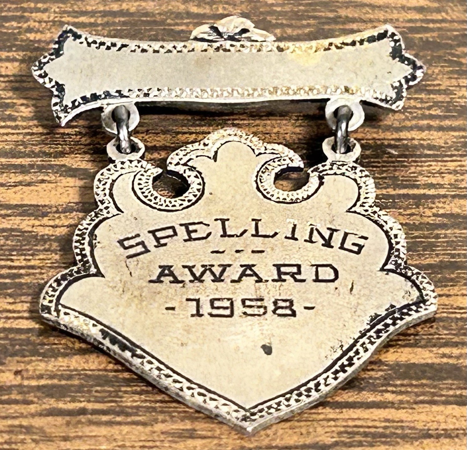 Vintage 1958 American Krower Sterling Silver Spelling Award Medal 4.6 Grams .925