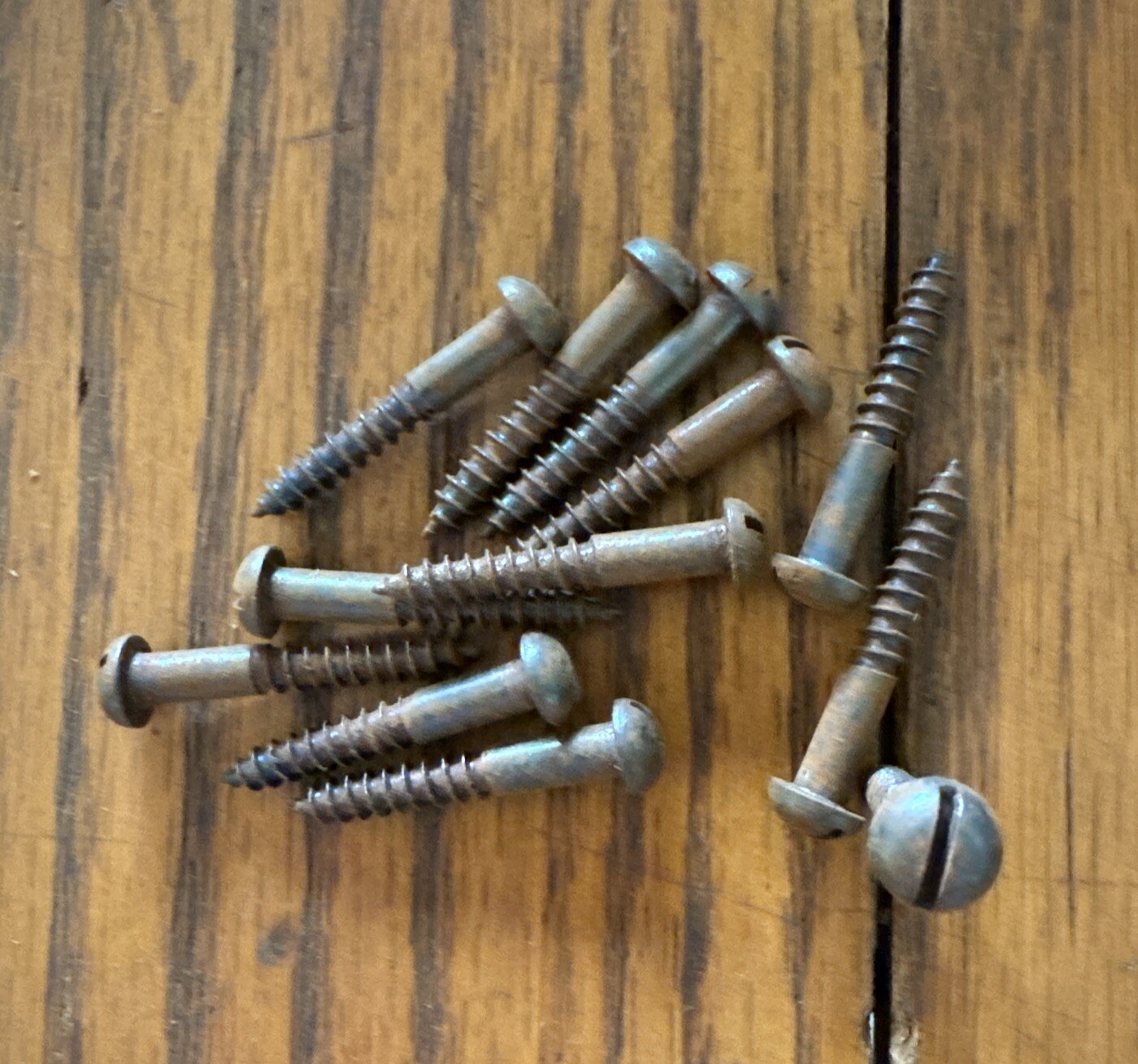 Antique Wood Screws # 7 X 1” Slotted Round Head American Made 12 Pk. Free Ship