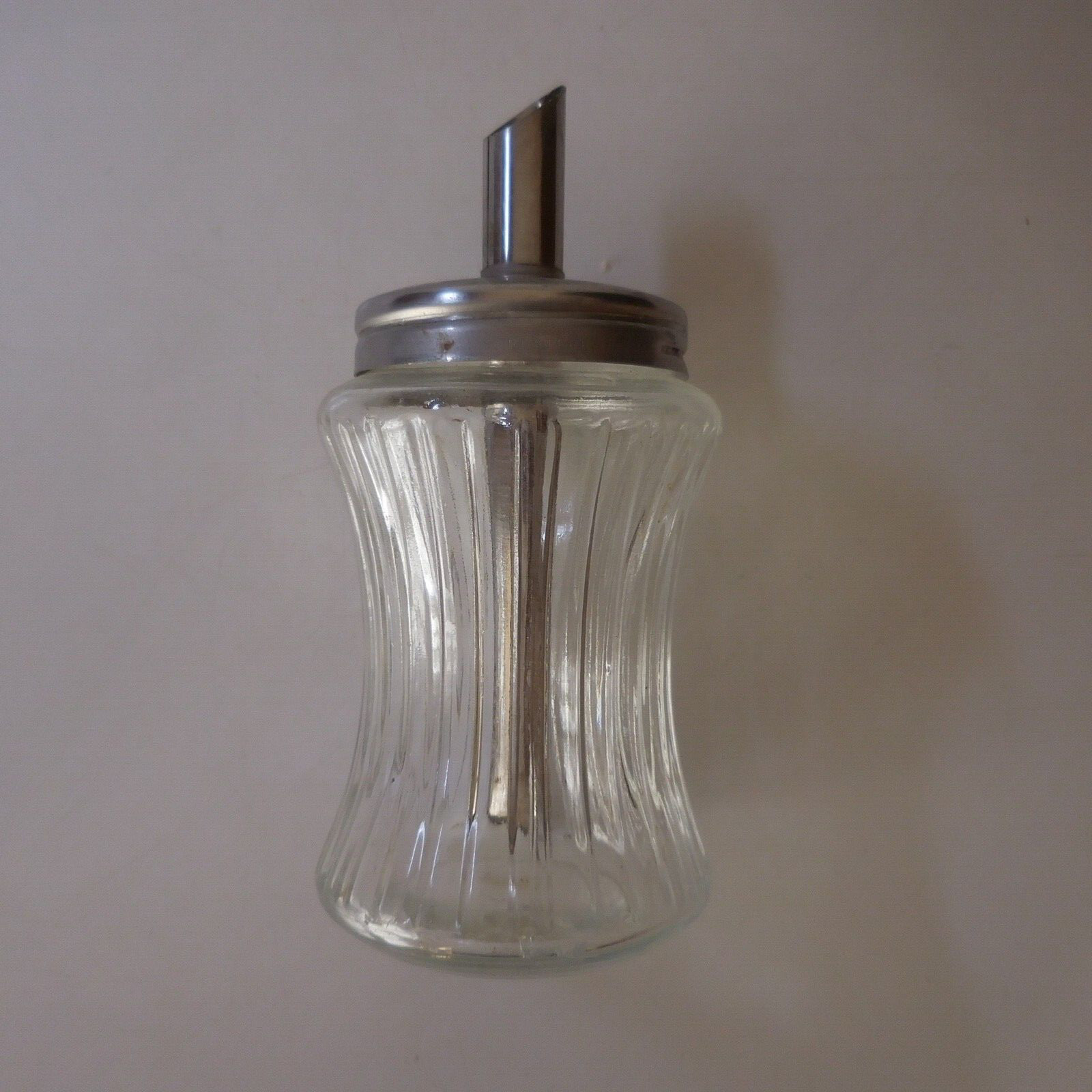 N9346 Powder Shaker BMF STAINLESS GLASS Metal Art Deco Table France