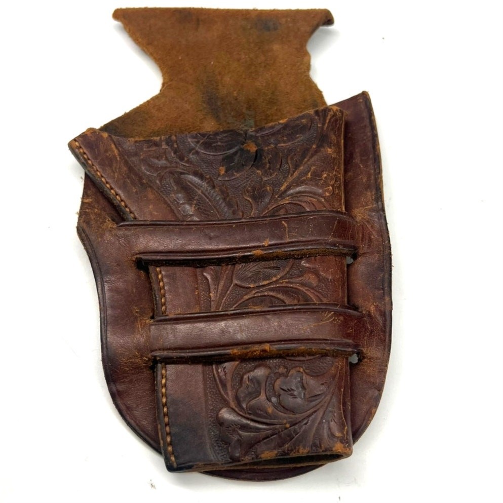 Antique Vintage 1900 Western tooled leather holster Colt Army revolver Gun