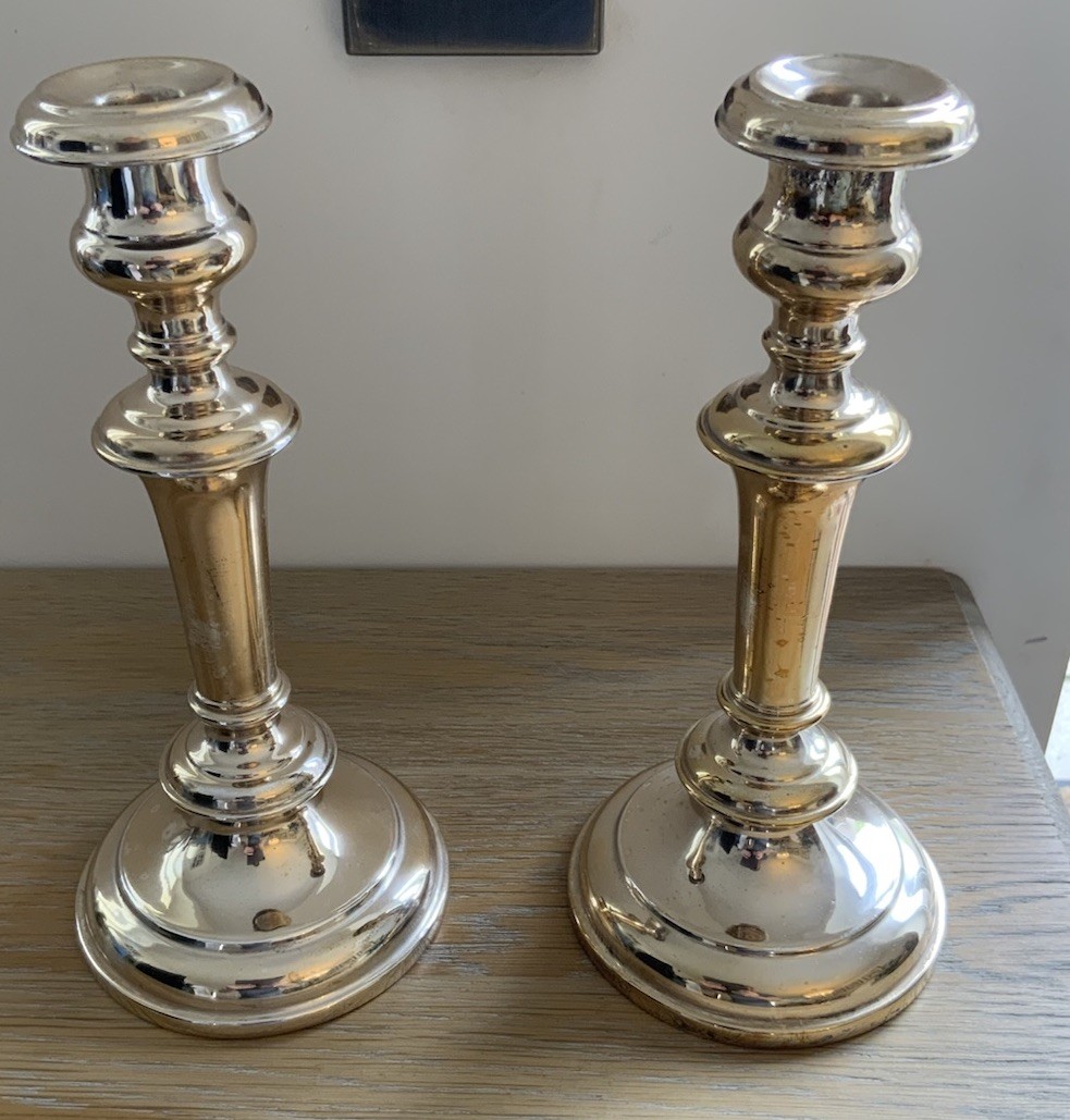 James Deakin & Sons Pair Of Silver Plate Candlesticks 10 Inches Tall