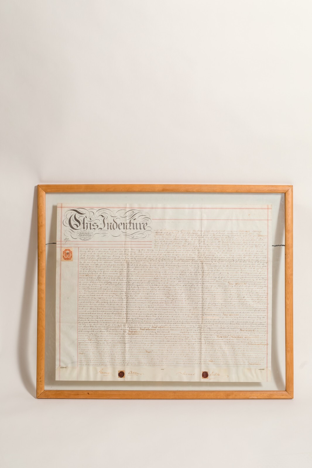 A Historical English Document “This Indenture” Framed