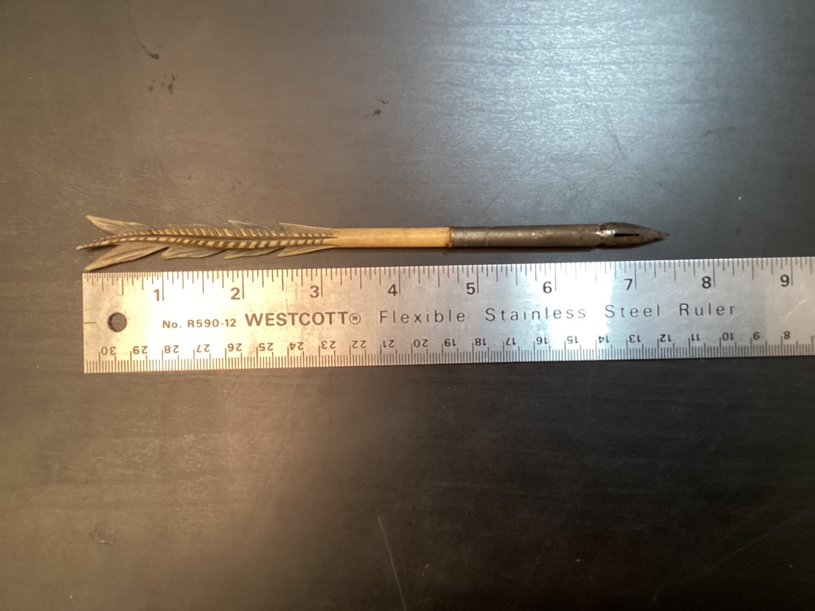 Antique Dip Pen, Hand Carved Victorian Tail Feather Arrow Design