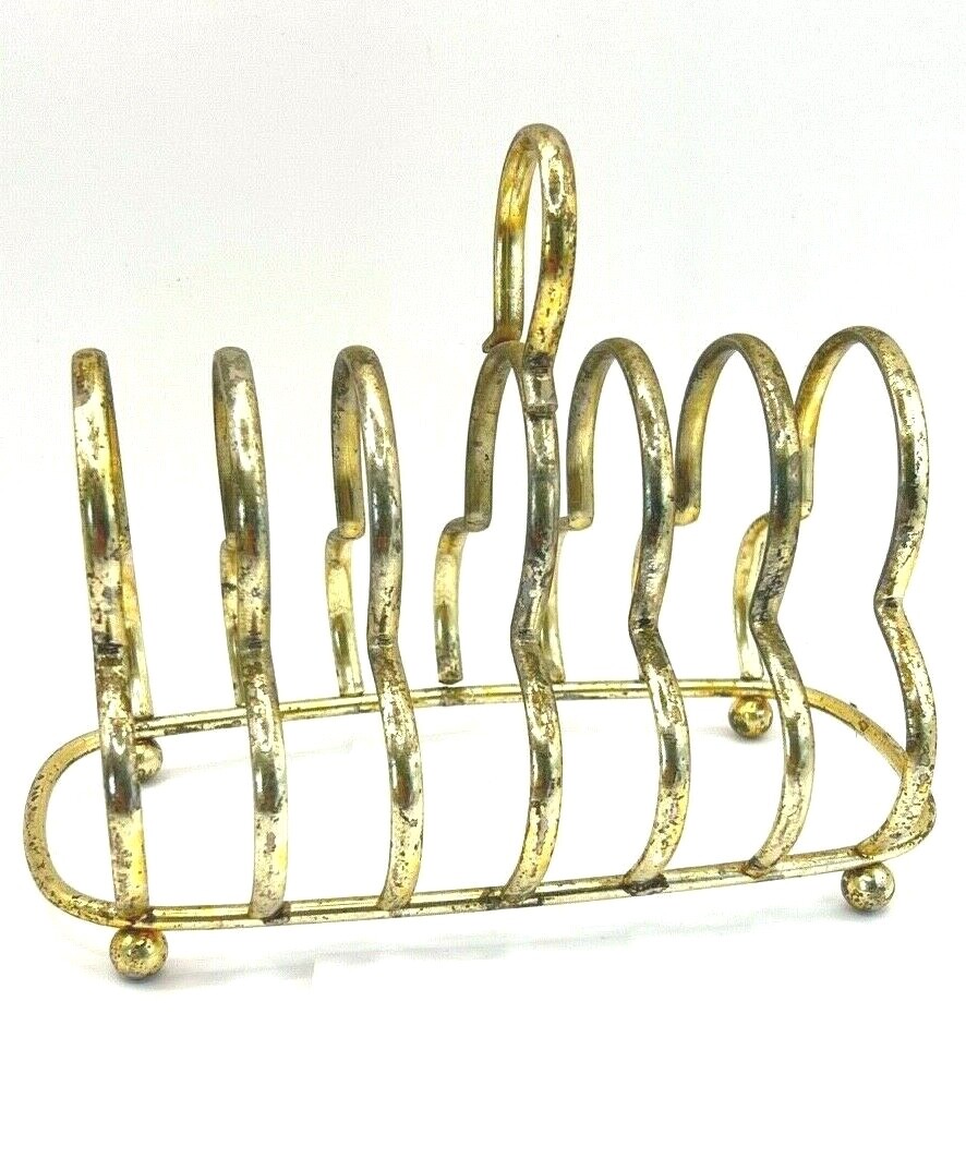 1930’s ANTIQUE ART DECO SILVER PLATED EPNS TOAST RACK FOR 6 SLICE