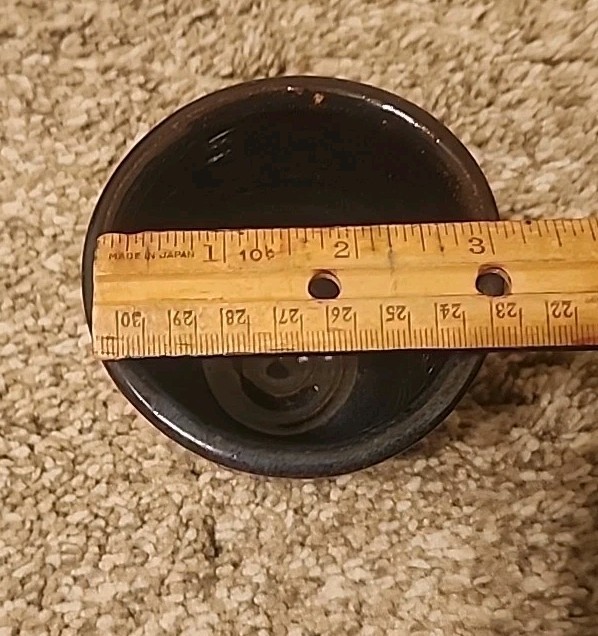Hand Dipped Blue Glazed Stoneware Primitive Crock Planter Mug cup Catch all 3″