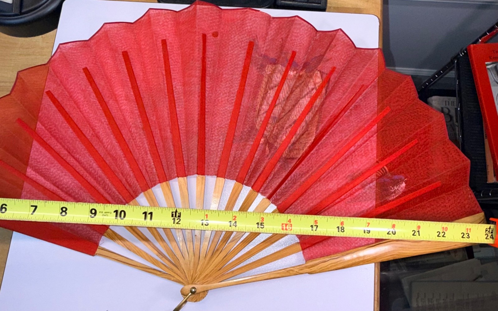 ANTIQUE HAND PAINTED GAUZE FAN WITH BLUE BIRDS FROM THE 1880s
