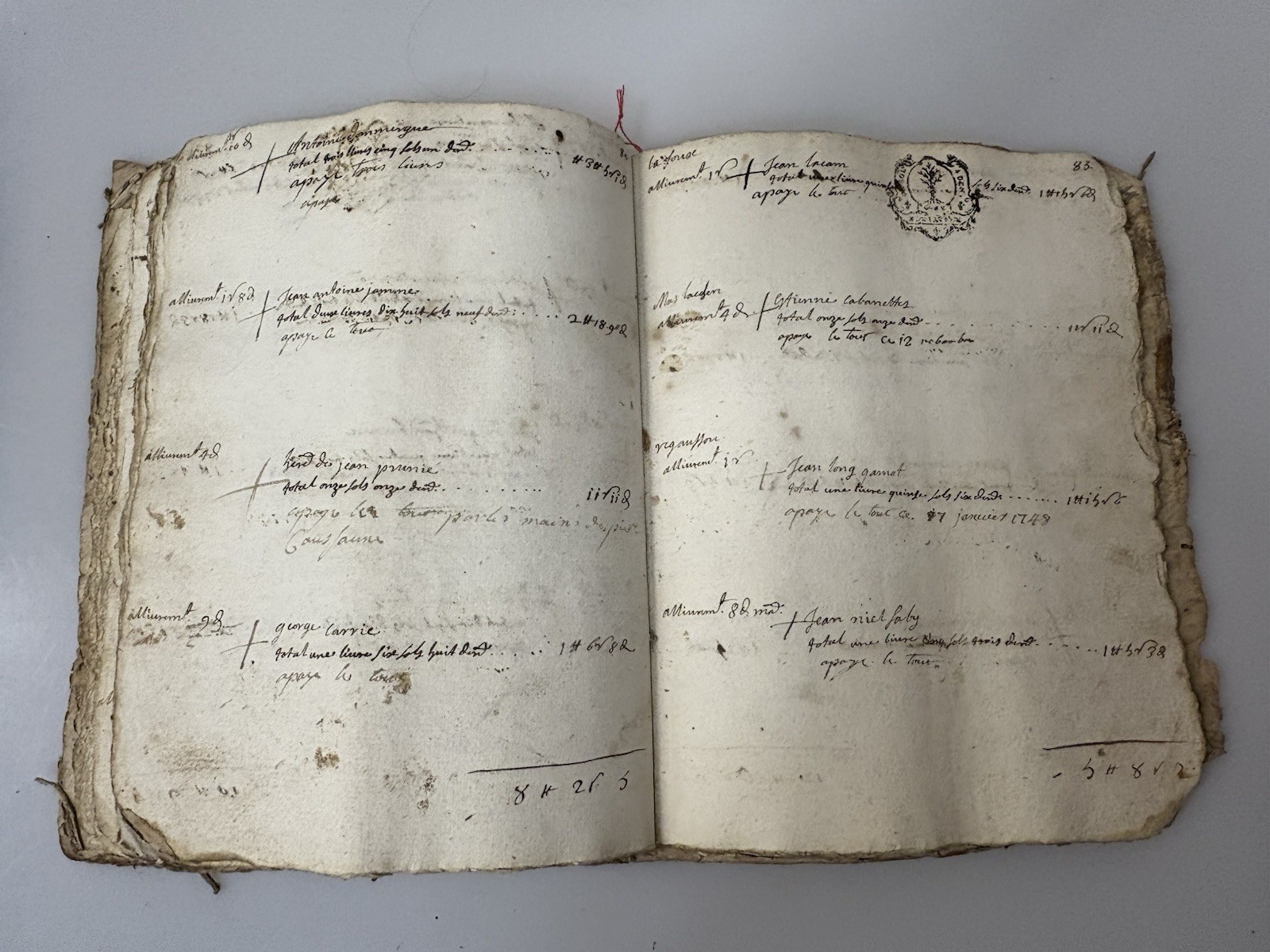 18th Century Manuscript Ledger 1700’s Book FRANCE • EXTREMELY RARE FIND