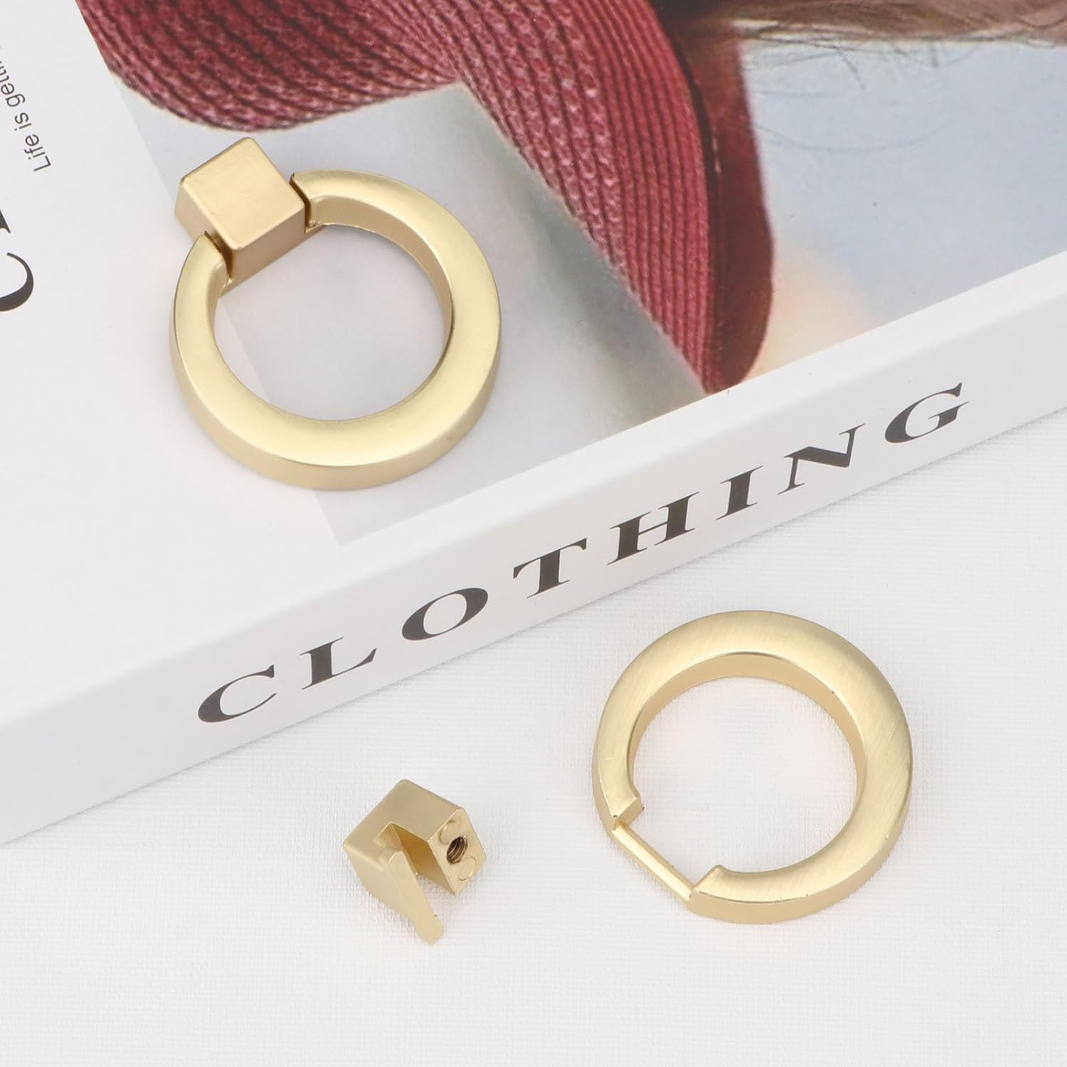 Drop Ring Drawer Pulls Antique Round Cabinet Ring Pulls Dresser Brushed Gold Cab